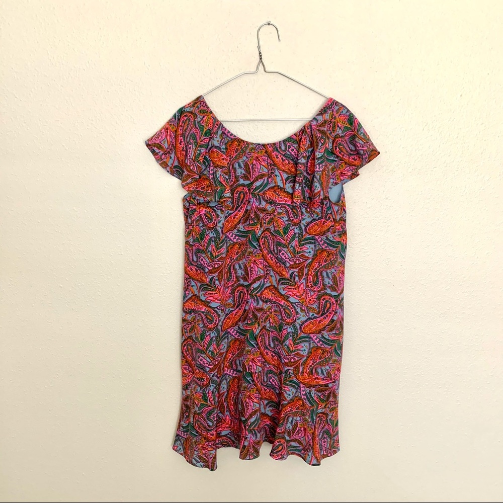 J. Crew Vibrant Paisley Silk Ruffle Dress - Picture 3 of 8